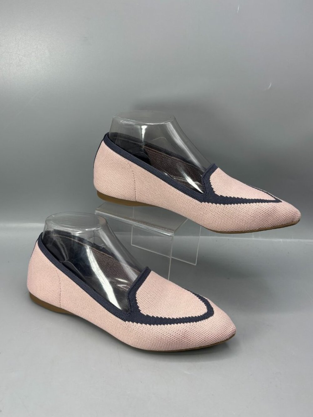 Birdies The Blackbird Flat Loafers Women 7 Pink Gray Knitted Pointed Toe Slip On